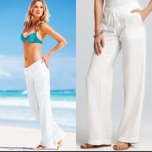 Victoria’s Secret White Linen Drawstring Pants